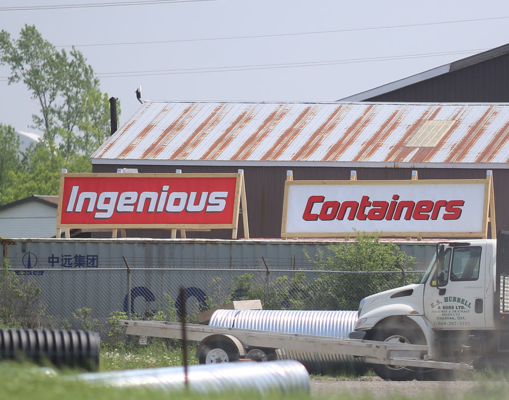 Containers right by the 401 at Napanee.  High Cube Seacans in stock.
