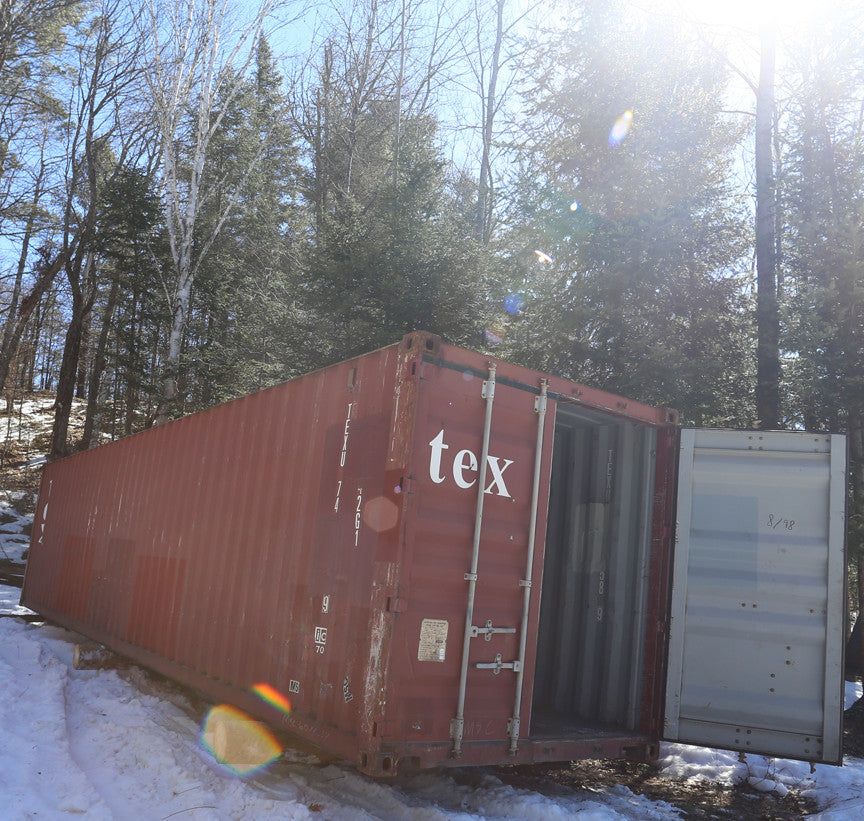 Delivering a shipping container when the ground is soft.